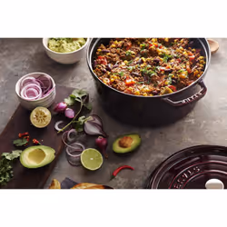 Staub Cast Iron 7-qt Round Cocotte - Grenadine  Made in France