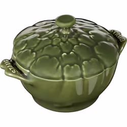 STAUB Ceramics Dutch Oven 16-oz Petite Artichoke Cocotte  Basil