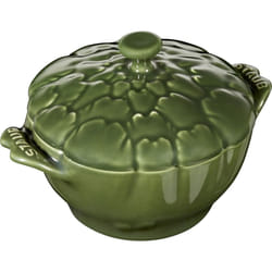 STAUB Ceramics Dutch Oven 16-oz Petite Artichoke Cocotte  Basil