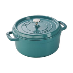 Staub Cast Iron 4-qt Round Cocotte - Turquoise  Made in France