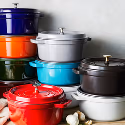 Staub Cast Iron 4-qt Round Cocotte - Turquoise  Made in France