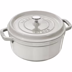 Staub Cast Iron 2.75-qt Round Cocotte - White Truffle  Made in France
