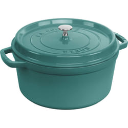 Staub Cast Iron 7-qt Round Cocotte - Turquoise