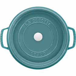 Staub Cast Iron 7-qt Round Cocotte - Turquoise