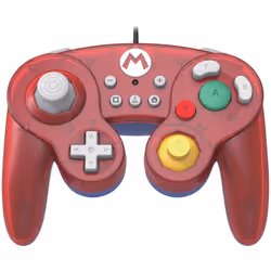 Hori Battle Pad (Mario), Gamepad, Nintendo Switch, D-pad, Wired, USB, Blue, Red, Translucent
