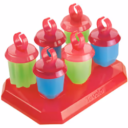 Tovolo Jewel Ring Ice Pop Molds  DripGuard Handle  125 Ounce Popsicles  Set of 6