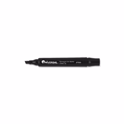 Universal 07051 Permanent Markers&, Chisel Tip&, Black&, 12-Pack