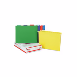 Universal 14121 Hanging File Folders- 1/5 Tab- 11 Point- Letter- Assorted Colors- 25/Box