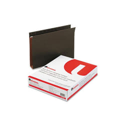 Universal 14142 2&quot; Capacity Box Bottom Hanging Folder- Pressboard- Letter- Standard Green- 25/Bx