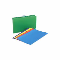 Universal 14221 Hanging File Folders- 1/5 Tab- 11 Point- Legal- Assorted Colors- 25/Box