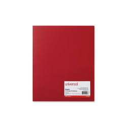 Universal UNV20543 Two Pocket Poly File Folders, Red - Pack of 10