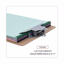 Universal 40304 Hardboard Clipboard  1-Inch Capacity  Holds 8 1/2 x 11  Brown