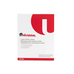 Universal 80106 Laser Printer Permanent Labels, 1.33 x 4, White, 1400-Box