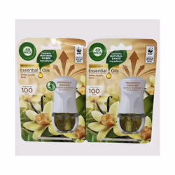 2 x Air Wick Scented Oil Plug Diffuser & Refill White Vanilla Bean 19ml