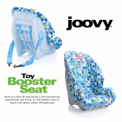 Joovy Toy Booster Seat & Functional Doll Car Seat Featuring Crash-Tested Latch System for Safety  Machine-Washable Cover for Easy Cleaning  and Five-P