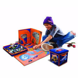 Hot Wheels ZipBin 300 Car Storage Cube and Playmat