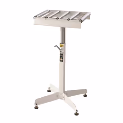 Adjustable Roller Table Stand HTC HRT10 Super Duty Conveyor Feed Stand With 5 Ball Bearing Rollers White