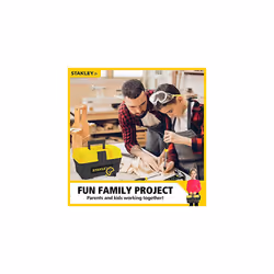 Stanley Jr. - Tool Box and 5 pcs Set of Tools, Tool Set Ages 5+ (TBS001-05-SY), Mixed