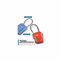 TSA Accepted Cable Luggage Locks, 3 Digit Combination with Open Alert Indicator, Alloy Body and Release Button for