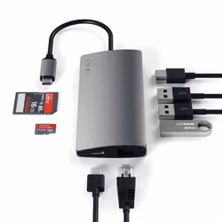 Satechi Multi-Port Adapter V2 Dock st. USB 3.2 Gen 1 (3.1 Gen 1) Type-C Grey - Additional view 4