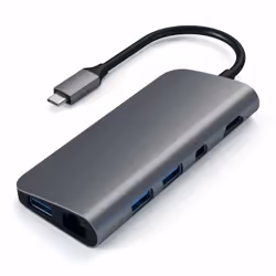 Satechi ST-TCMM8PAM, USB 3.2 Gen 1 (3.1 Gen 1) Type-C, 49 W, Grey, MicroSD (TransFlash), MicroSDHC, MicroSDXC, SD, USB 3.2 Ge ...