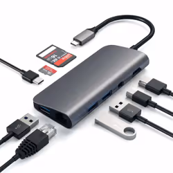 Satechi ST-TCMM8PAM laptop dock/port replicator USB 3.2 Gen 1 (3.1 Gen 1) Type-C Grey