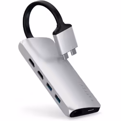 Satechi - Type-C Dual Multimedia Adapter - Silver ST-TCDMMAS
