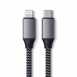 Satechi ST-TCL10M, 0.25 m, USB C, USB C/Lightning, 0.48 Gbit/s, Black, Grey