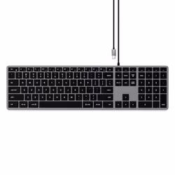 Satechi Slim W3, Wired, USB, QWERTY, Aluminium, Black