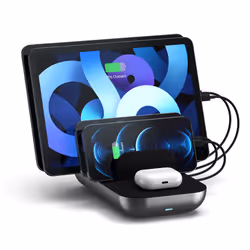 Satechi ST-WCS5PM-EU mobile device charger Headphones, Smartphone, Tablet Black, Grey AC Wireless charging Fast charging Indoor