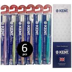 [KENT] COMPACT Small Head Extra Soft Toothbrush for Sensitive Teeth  Gums for Adults & Teens with Braces - (Set of 6)