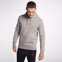 Nike Mens Club Hoodies Pullover Fleece - Grey, Large