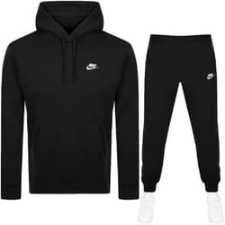 Nike Club Hooded Black Tracksuit - Small
