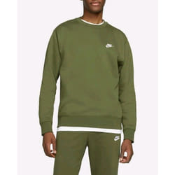 Nike Mens Club Crew Neck Sweatshirt Jumper Green - Large