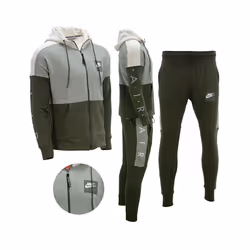 Nike Air Mens Tracksuit Full Set Green Hoodie Pant - Small