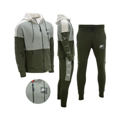 Nike Air Mens Tracksuit Full Set Green Hoodie Pant - Small