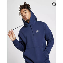Nike Mens Club Hoodies Pullover Fleece - Navy, Medium
