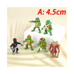 6PCS Teenage tant Ninja Turtles Mini Anime Action Figure 5cm Raphael Donatello - 4.5cm, A 6PCS