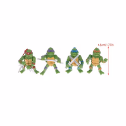 6PCS Teenage tant Ninja Turtles Mini Anime Action Figure 5cm Raphael Donatello - 4.5cm, A 6PCS