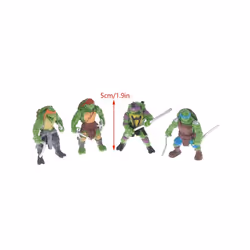 6PCS Teenage tant Ninja Turtles Mini Anime Action Figure 5cm Raphael Donatello - 4.5cm, A 6PCS