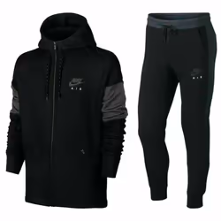 Nike Air Black Tracksuit Mens Full Set Hoodie Pant - Small