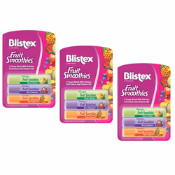 Blistex Fruit Smoothies Lip Moisturizers 3 Sticks 010 oz each Pack of 3