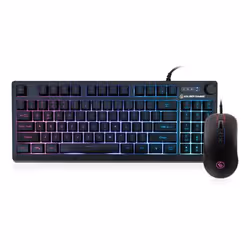 iogear GKM601, Wired, USB, QWERTY, RGB LED, Black, Mouse included