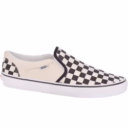 Vans Mens Asher Canvas Casual Slip On Plimsolls Trainers Shoes - 9 UK, White Checkered