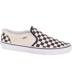 Vans Mens Asher Canvas Casual Slip On Plimsolls Trainers Shoes - 9 UK, White Checkered