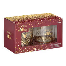 Mickey Mouse tumbler Glass Set Gold Mickey new Official Boxed