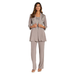 R&M Richards womens Plus Size Lace Pant Set Dress  Mocha  16 Plus