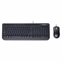 Microsoft Wired Desktop 600, DE, Wired, USB, QWERTZ, Black, Mouse included