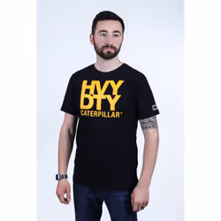 Caterpillar Heavy Duty Cotton Men's Black T-Shirt - Black, M