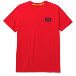 Caterpillar Men's Trademark T-Shirts with Shape-Retention Rib Trim Spandex  Tagless Neck  and CAT Logo on Left Chest  Hot Red ...